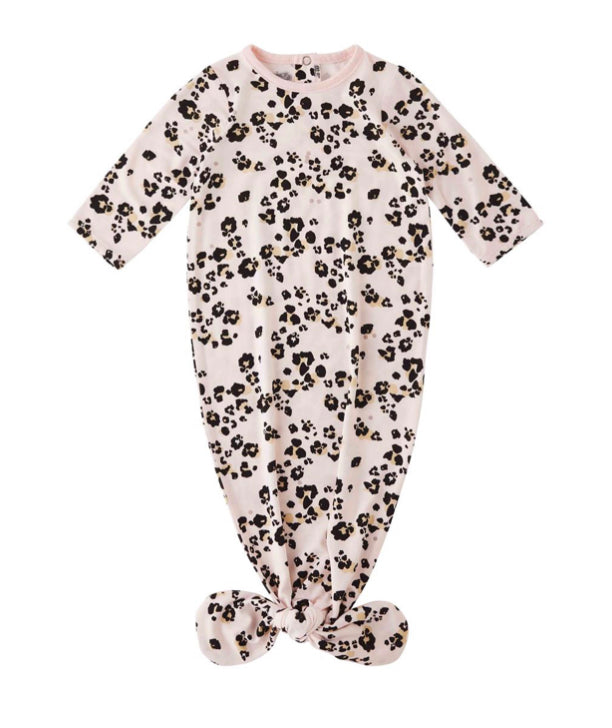 Mudpie Pink Leopard Tie Gown