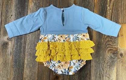 Three Sisters Winter Bloom Long Sleeve Ruffle Bubble