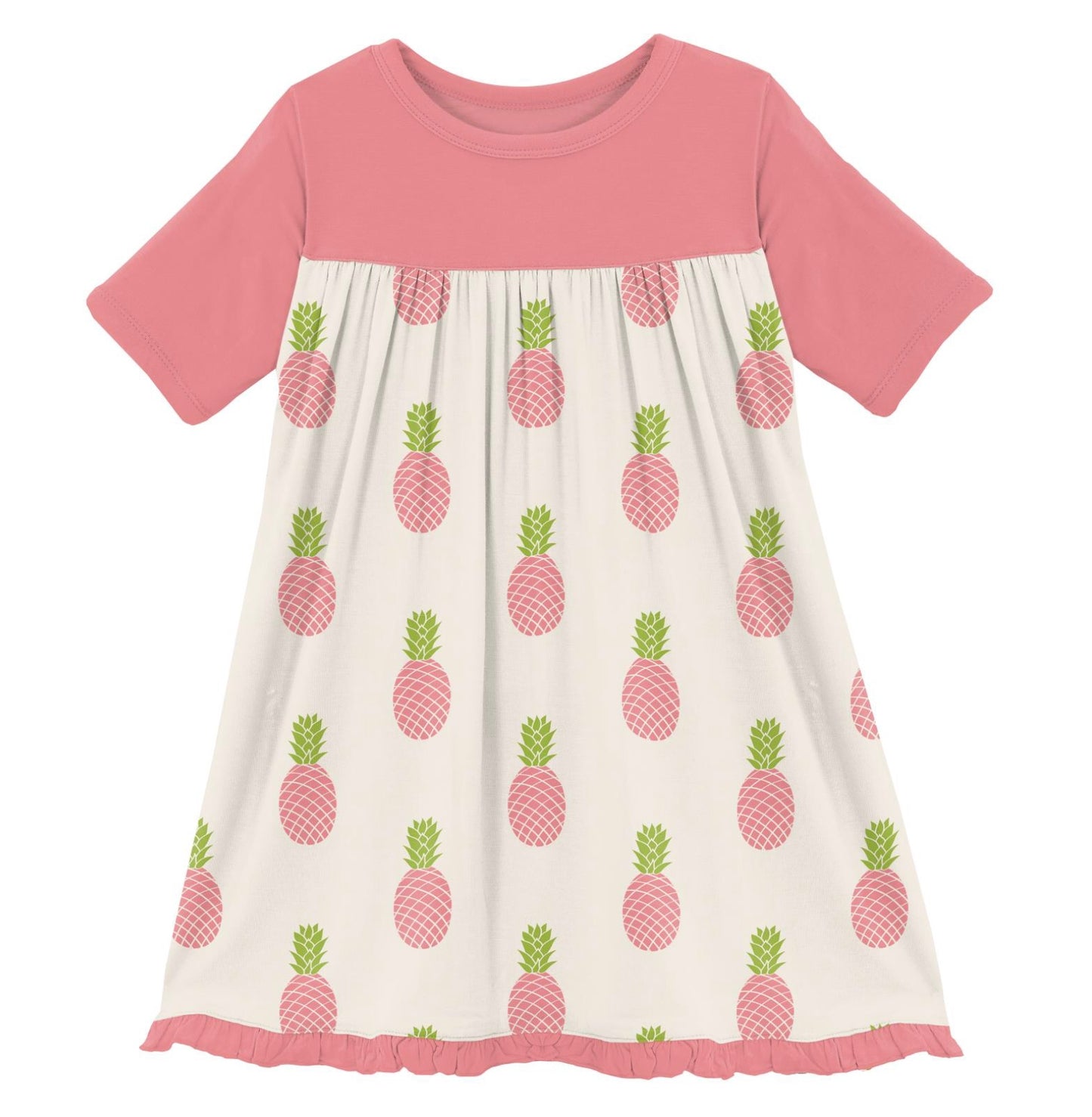 Kickee Pants Strawberry Pineapples Classic Short Sleeve Swing Dress