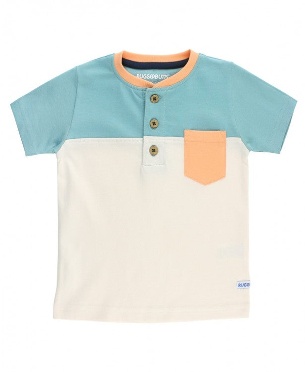 RuggedButts Marine Blue Color Block Henley