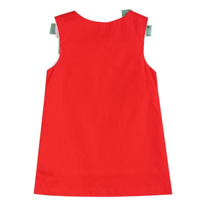 LC Red Reindeer with Pom Poms & Bows Swing Dress