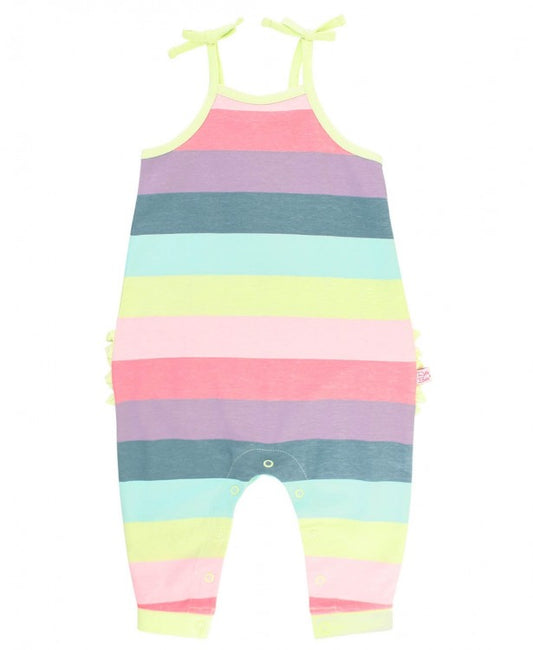 RuffleButts Delightful Rainbow Full Length Romper