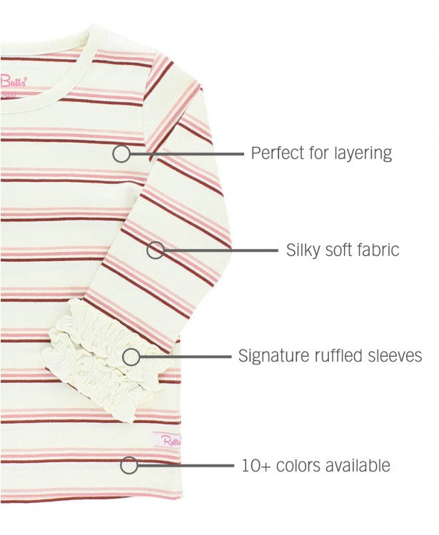 RuffleButts Ruffled Long Sleeve Layering Tee