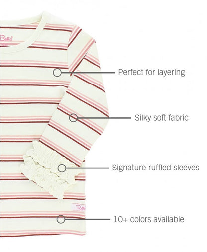 RuffleButts Ruffled Long Sleeve Layering Tee