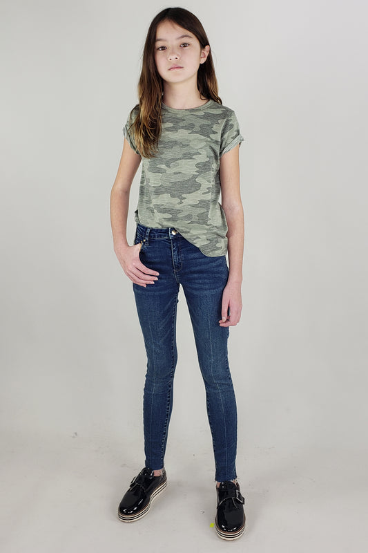 Tractr Nina High Rise Fray Hem Skinny Jean *